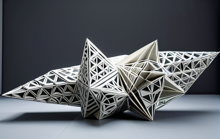 Origami Modular Sculpture**

"A complex and beautiful origami modular sculpture, geometric patterns, intricate details, displayed in a modern art gallery, bathed in soft light, fully clothed, appropriate content, safe for work, perfect anatomy, correct proportions, family-friendly, professional photography, high quality."

**