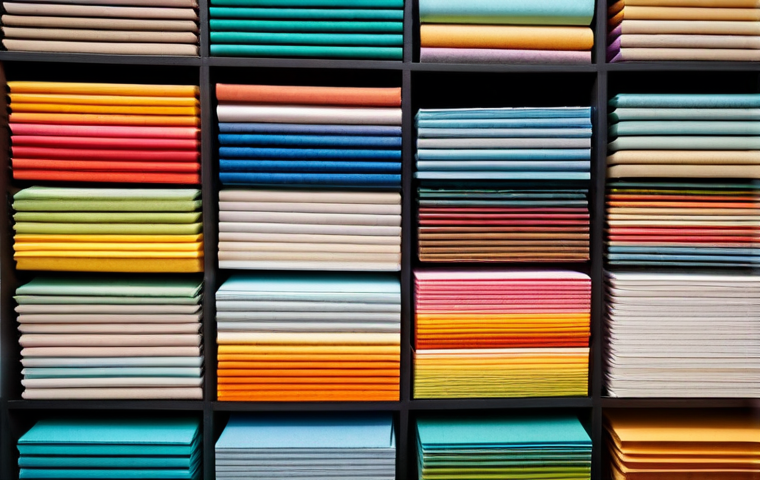 종이공예 재료 - Origami Paper Selection**

"Close-up shot of a variety of colorful origami paper (kami, washi) neatl...