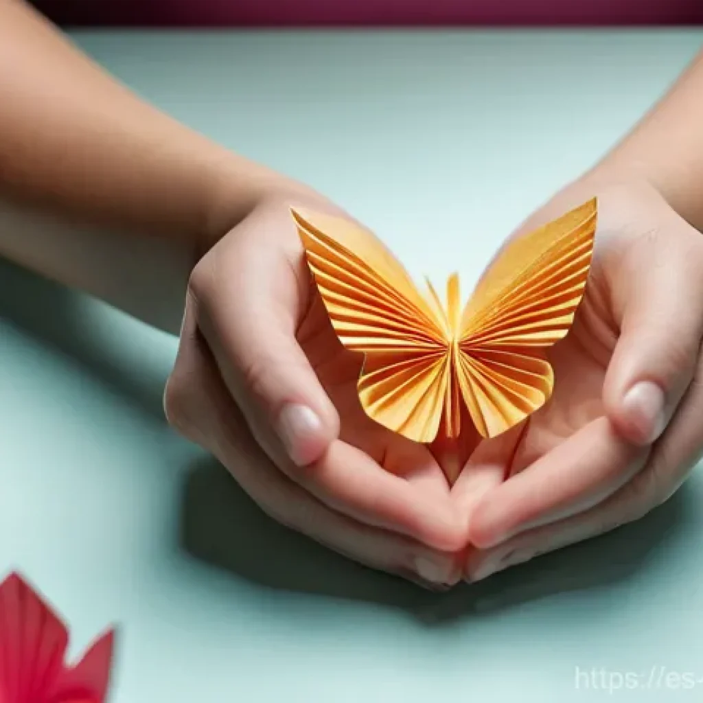 종이 아트 수업 - **Prompt 1: The Creative Awakening**
    A close-up, high-definition shot of a pair of gentle hands,...