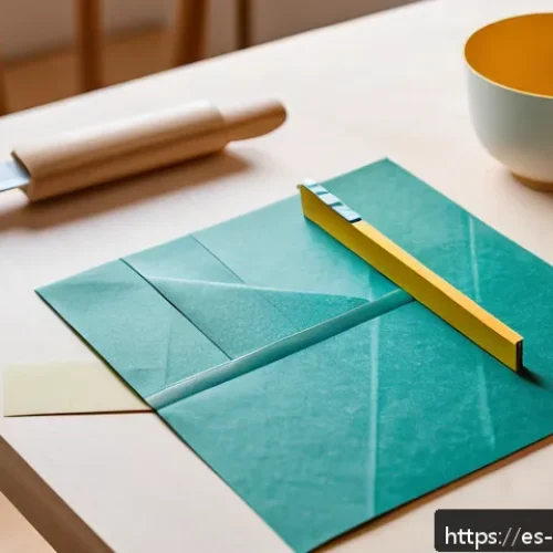 종이공예 팁과 트릭 - A serene workspace for origami crafting in a bright room with natural light, featuring a clean, flat...